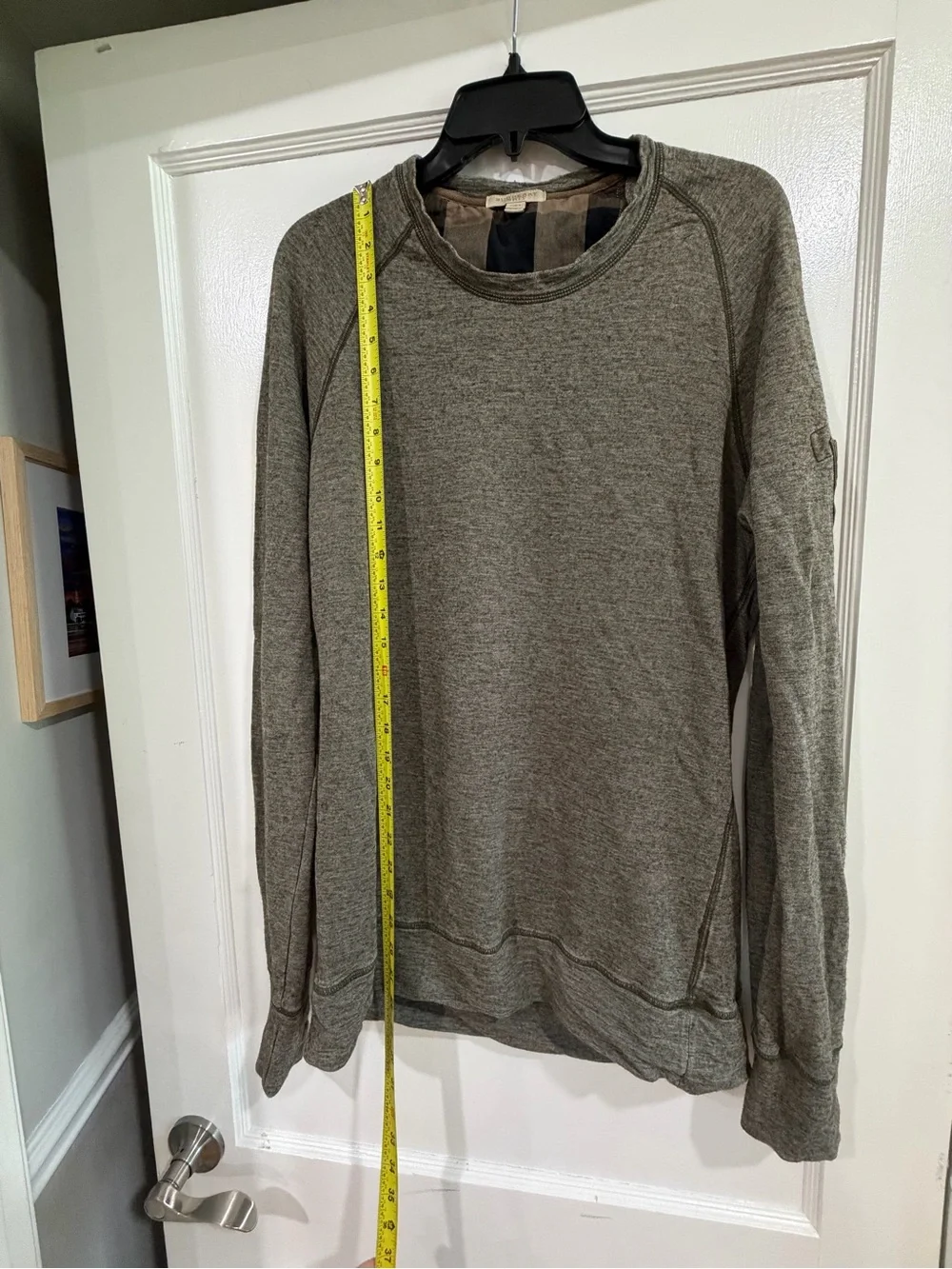 Burberry Olive Gray Crewneck Sweater